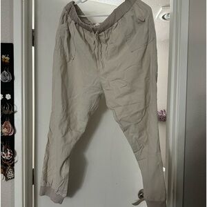 Khaki linen pants
